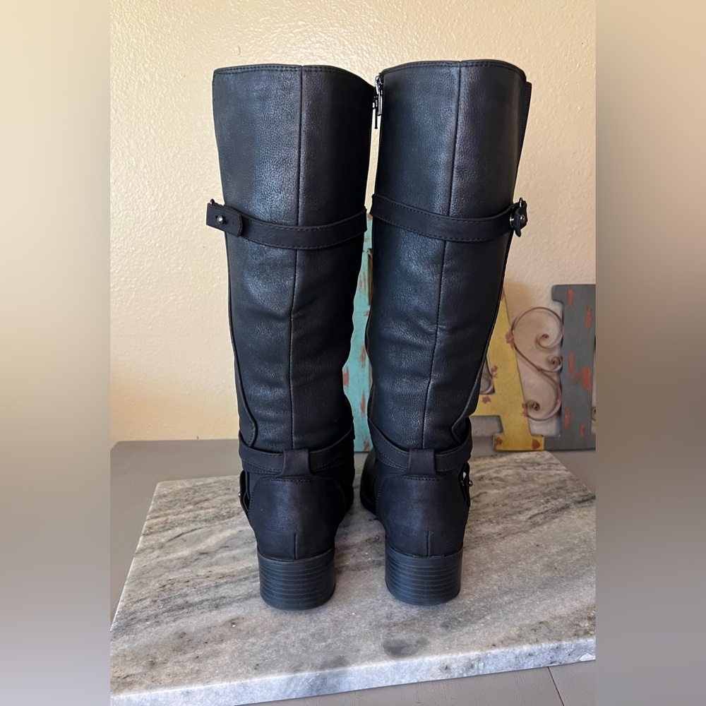 Easy Street Black Shimmer Knee high Boots - Picture 8 of 10